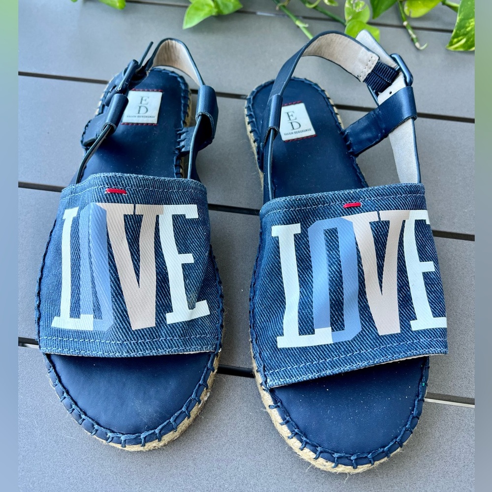 Ellen Degeneres Denim Love Espadrilles Size 7.5 Never Worn